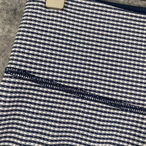 Lululemon Leggings 6 Wunder Under Crop Gingham Printed Navy Blue White Luon - Picture 6 of 15